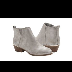 Shimmery Silver Booties